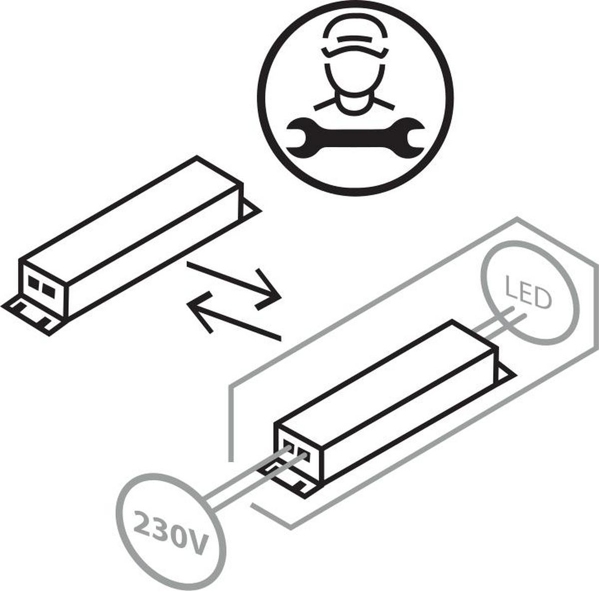 12V LED-Deckenleuchte, quadratisch, weiß