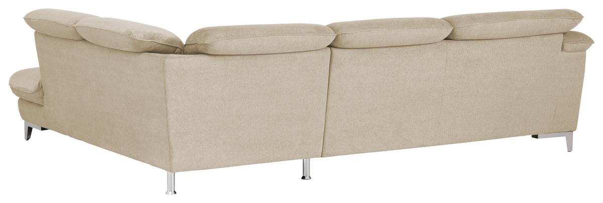 Ecksofa Mit Schlaffunktion Teresa Beige - Chromfarben/Beige, Design, Textil (293/232cm) - Livetastic