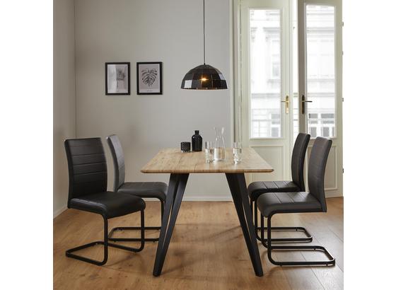 Jedálenský Stôl Gino 160cm - farby dubu/čierna, Moderný, kov/drevo (160/90/76cm) - Modern Living Jedálenský Stôl Gino 160cm - farby dubu/čierna, Moderný, kov/drevo (160/90/76cm) - Modern Living