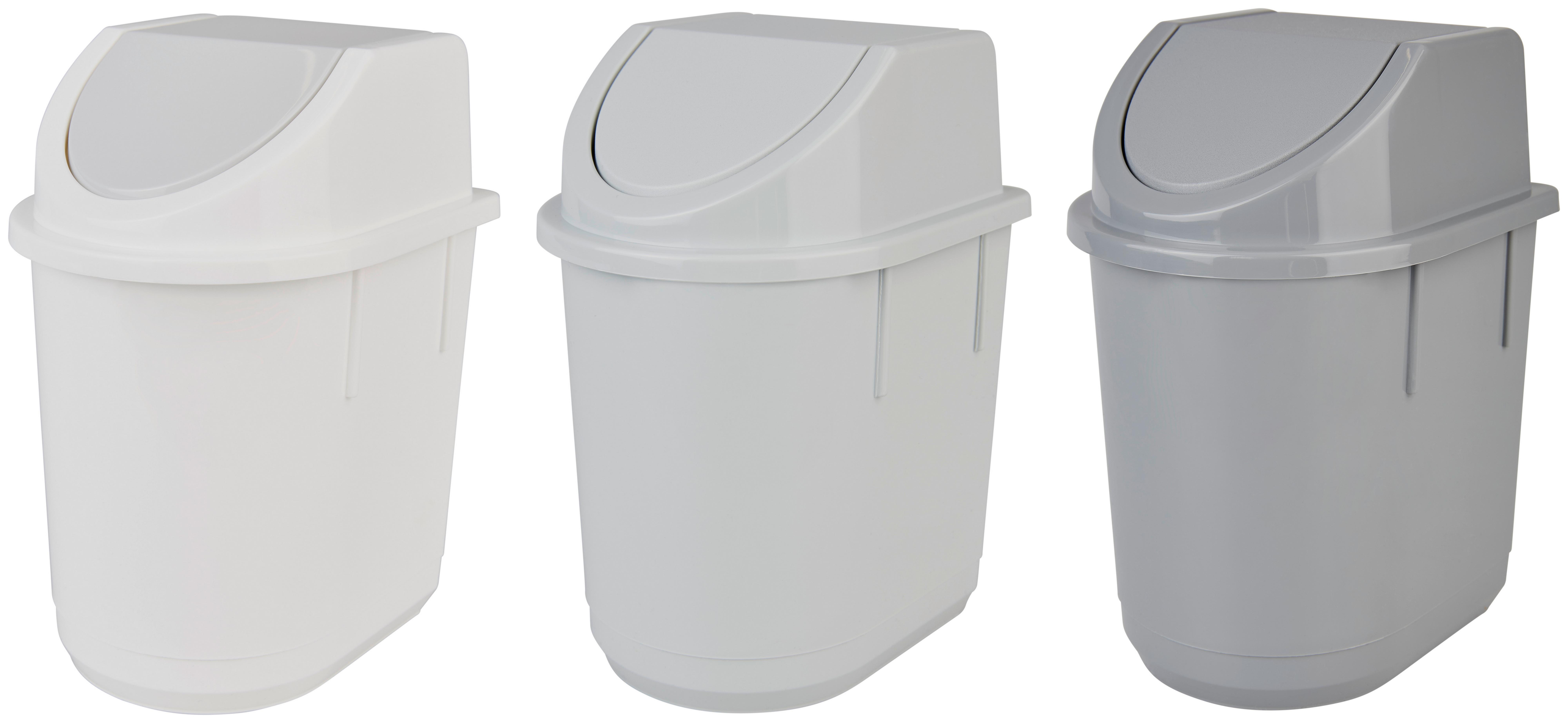 Tischabfalleimer Leo Grau oder Weiß 1,5 L, H: Ca 19,5 cm - Dunkelgrau/Hellgrau, Kunststoff (14/12,5/19,5cm) - Homezone