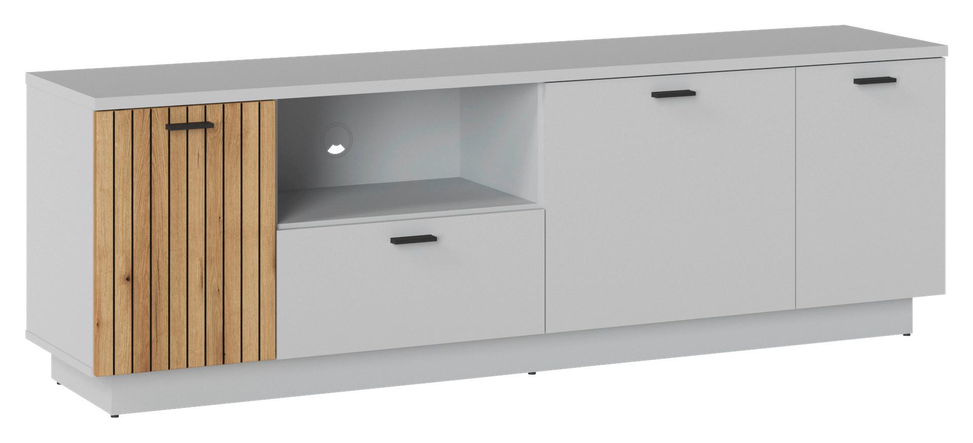 Tv-elem Alverno - tölgyfa színű/kőris, Modern, faalapú anyag (180/59/40cm)