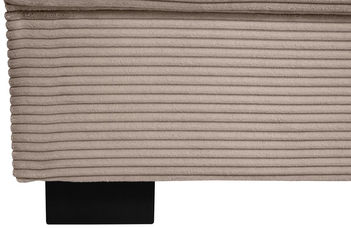Souprava U MALTE, levá, šedobéžový manšestr - černá/šedobéžová, Moderní, textil/plast (178/305/155cm) - Based