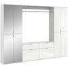 Garderobe Projekt X 3-Teilig Weiß B: 243 cm - Weiß Hochglanz, MODERN, Glas/Holzwerkstoff (243/193/34cm) - MID.YOU