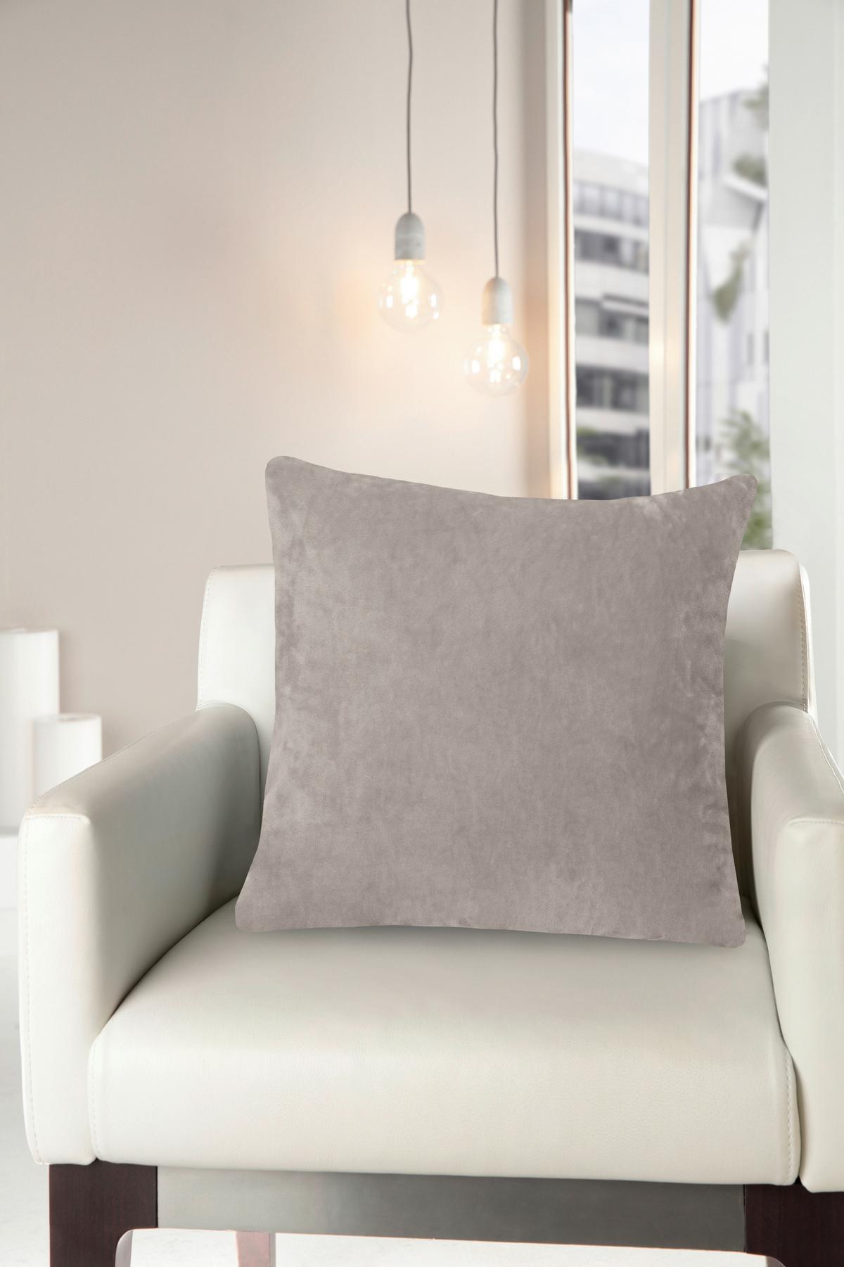 Kissenhülle Uta - Türkis/Taupe, KONVENTIONELL, Textil (40/40cm) - Ondega