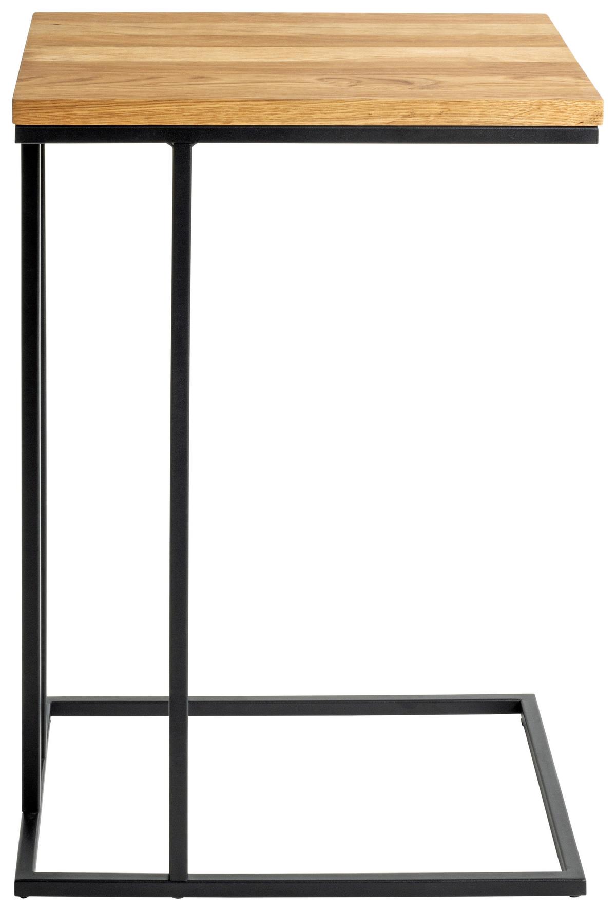 Beistelltisch Rubi 2 Eiche, B: 35 Cm - Eichefarben/Schwarz, Trend, Holz/Metall (35/68/46cm)