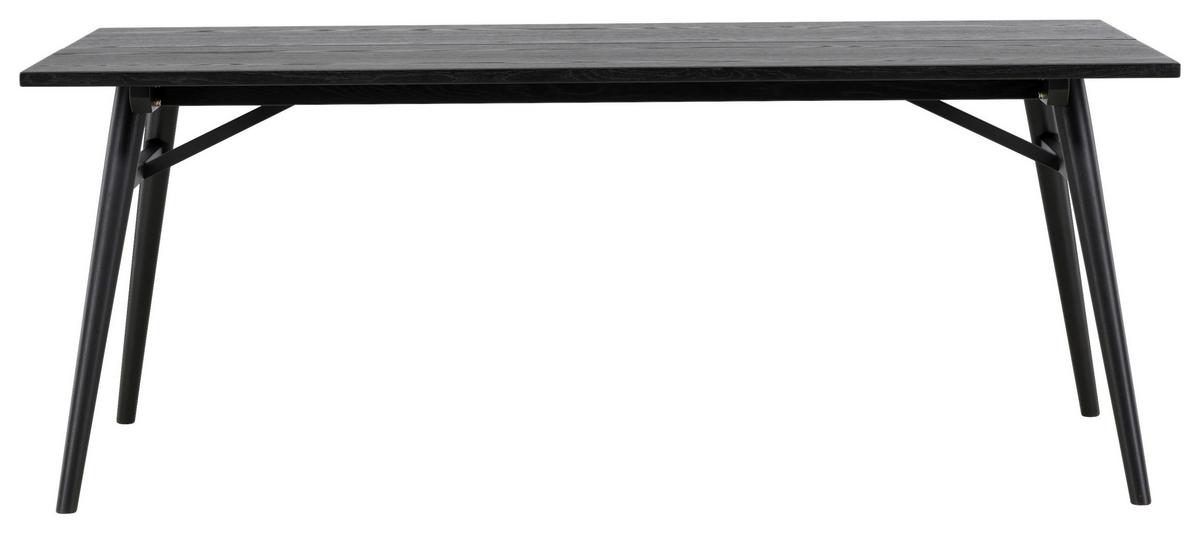 ESSTISCH SLEEK - Schwarz, Design, Holzwerkstoff/Metall (195/95/75cm) - Livetastic