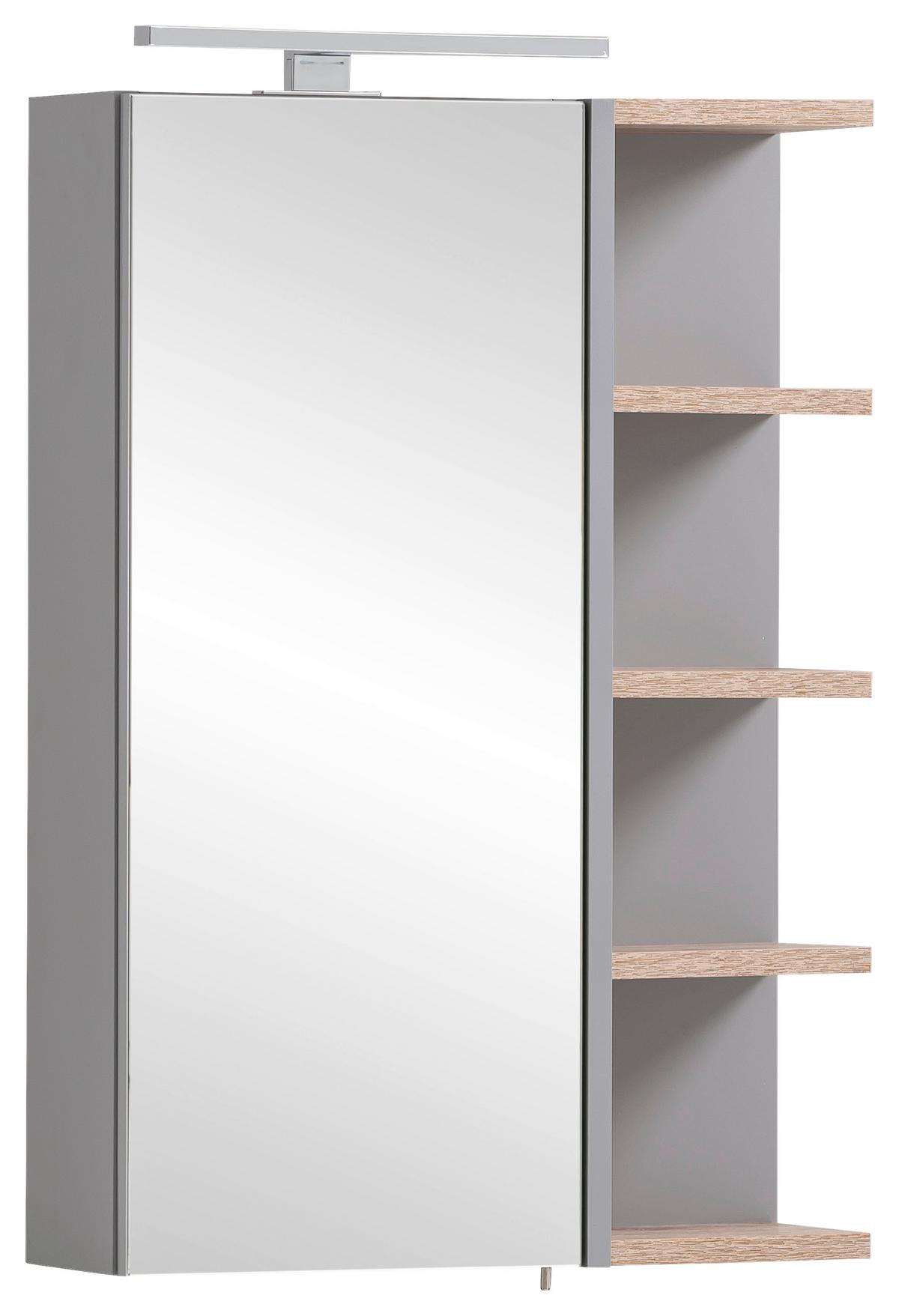 Spiegelschrank Lugo - Grau, MODERN, Glas/Holzwerkstoff (50/74,4/16cm) - MID.YOU