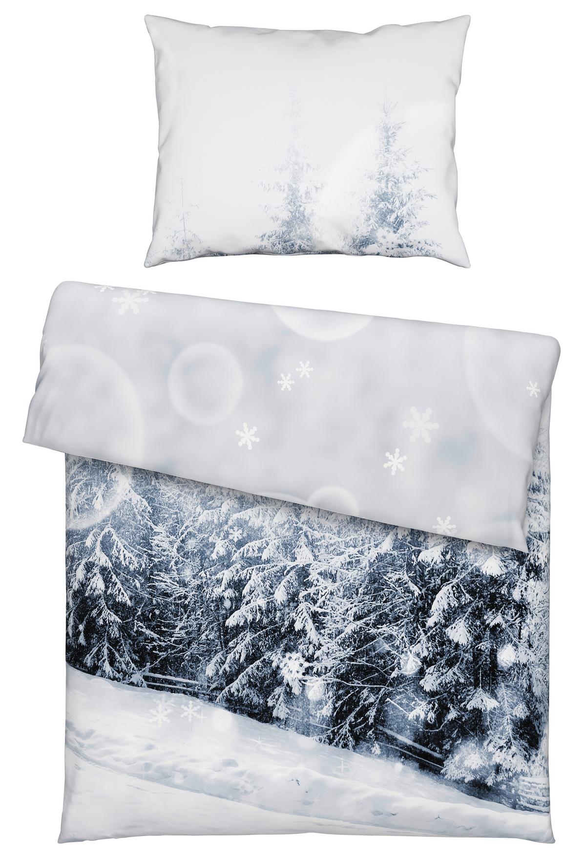 Bettwäsche Snowy - Blau/Weiß, MODERN, Textil - Luca Bessoni