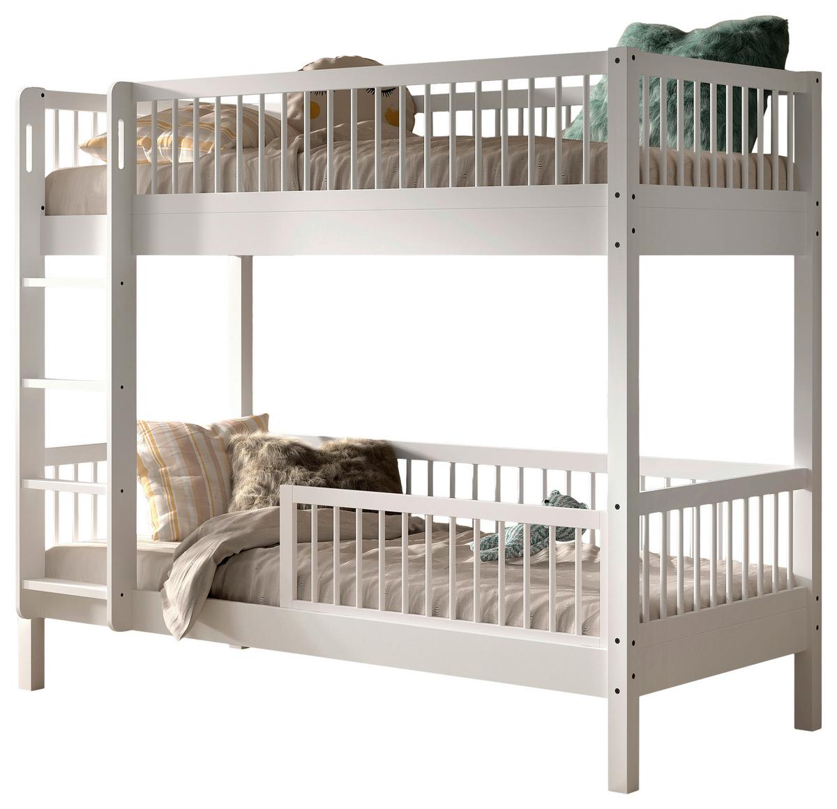 ETAGENBETT Forrest Weiß 90x200cm - Weiß/Naturfarben, MODERN, Holz (90/200cm) - Vipack