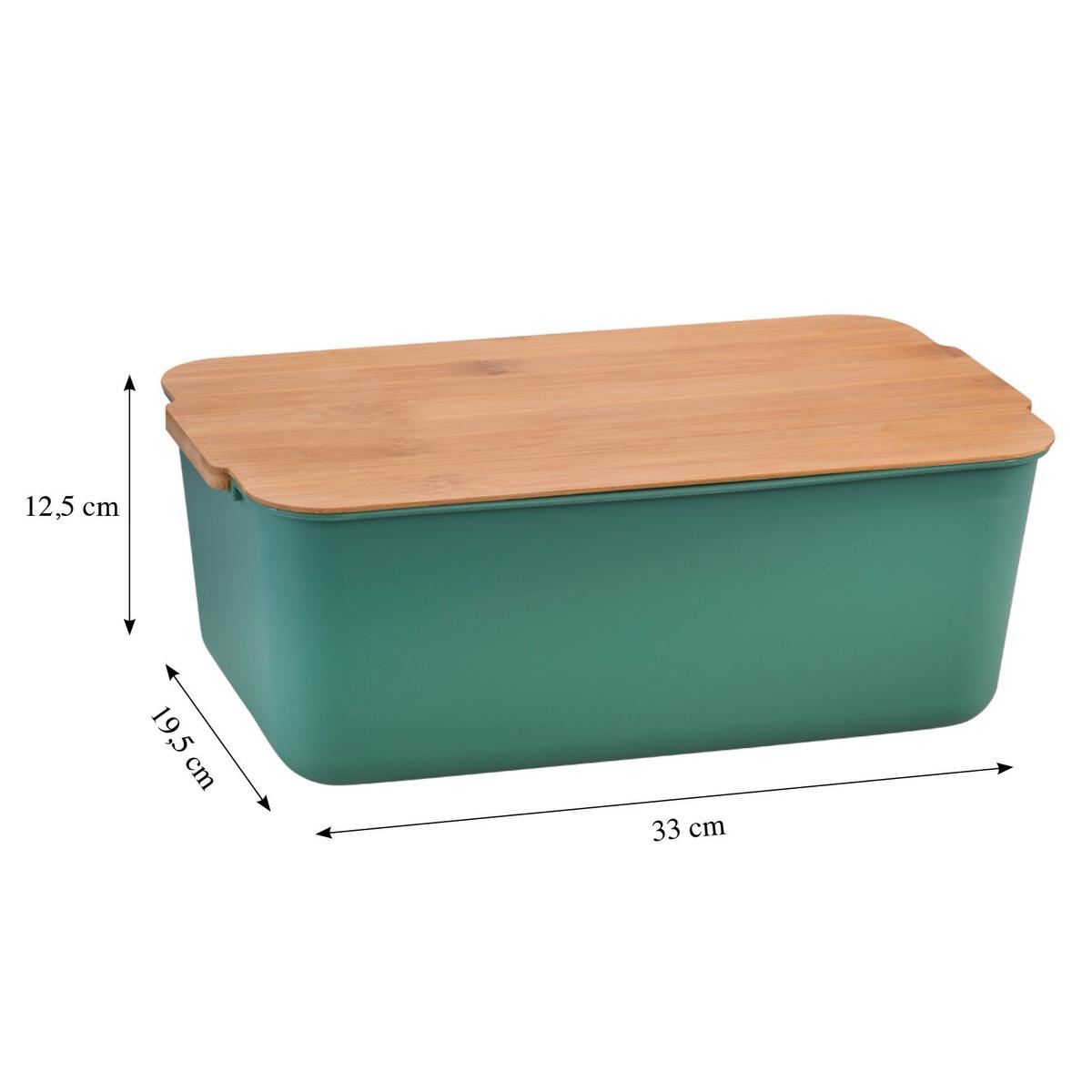 Brotbox Salbeigrün/Naturfarbe L:30,5cm - Salbeigrün/Naturfarben, Basics, Naturmaterialien/Kunststoff (30.5/18.5/12cm) - Kesper