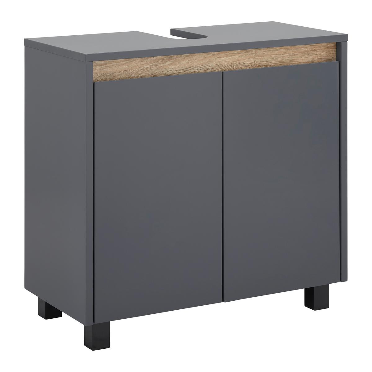 Spodní skříňka MASSIMO tmavě šedá - barvy stříbra/tmavě šedá, Moderní, plast (60/59/30cm) - Bessagi Home