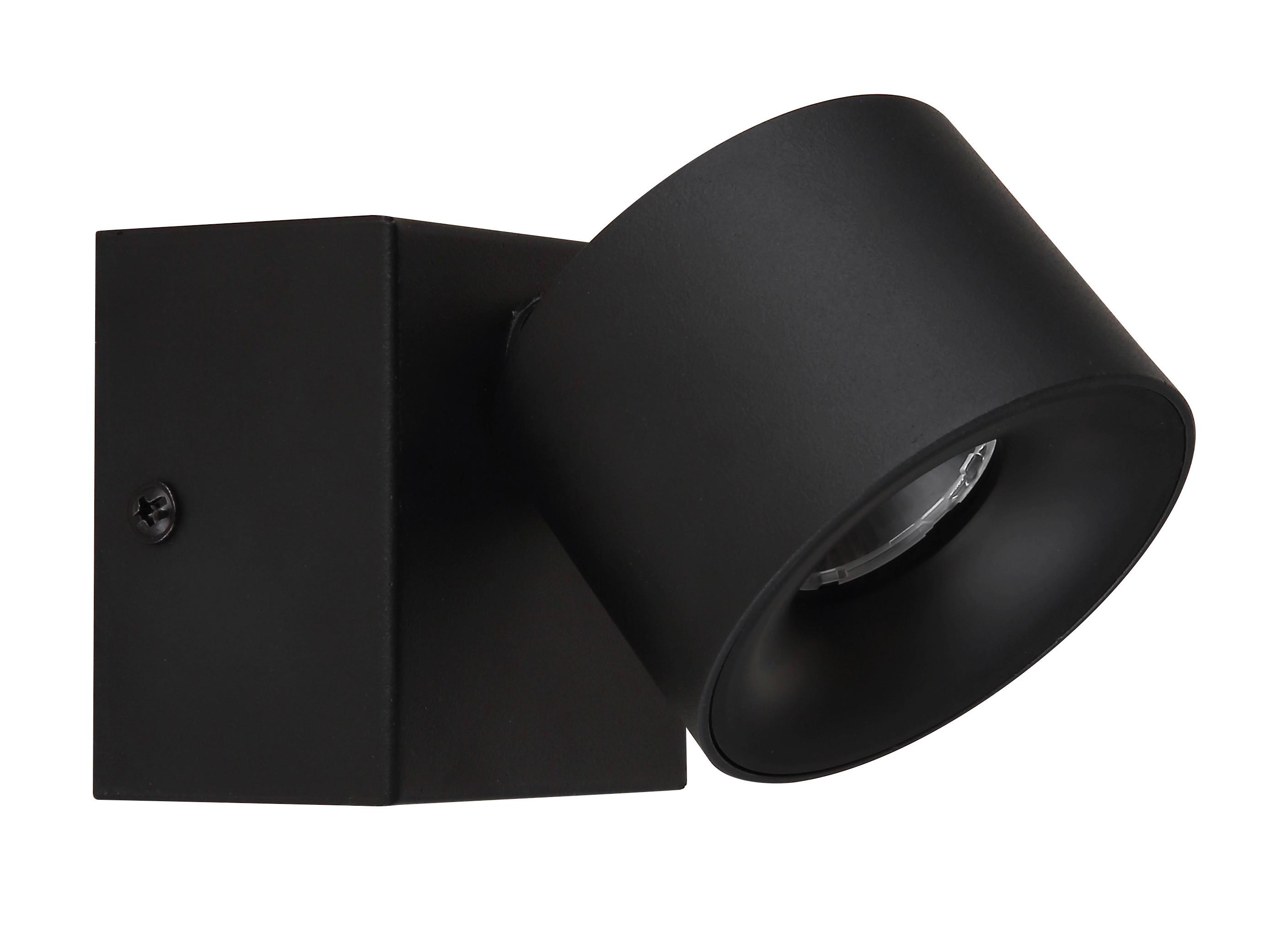 LED-STRAHLER 56961-1B - Transparent/Schwarz, Design, Kunststoff/Metall (7,2/9,5cm) - Globo