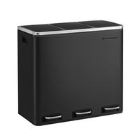 Abfallsammler Schwarz, Silberfarben B: 61 Cm - Silberfarben/Schwarz, Basics, Kunststoff/Metall (61/55,5/34cm)