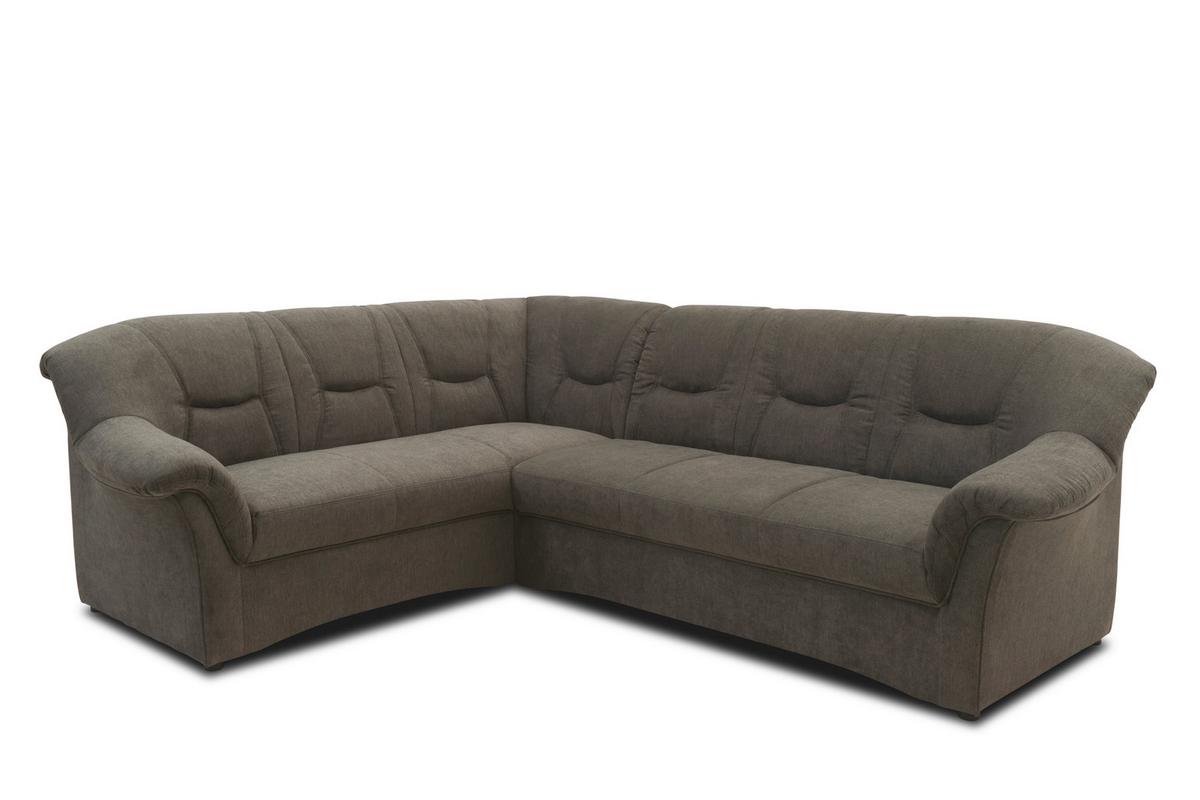 Ecksofa Sarafina Greige Mikrofaser - Greige/Schwarz, KONVENTIONELL, Textil (190/240cm) - MID.YOU