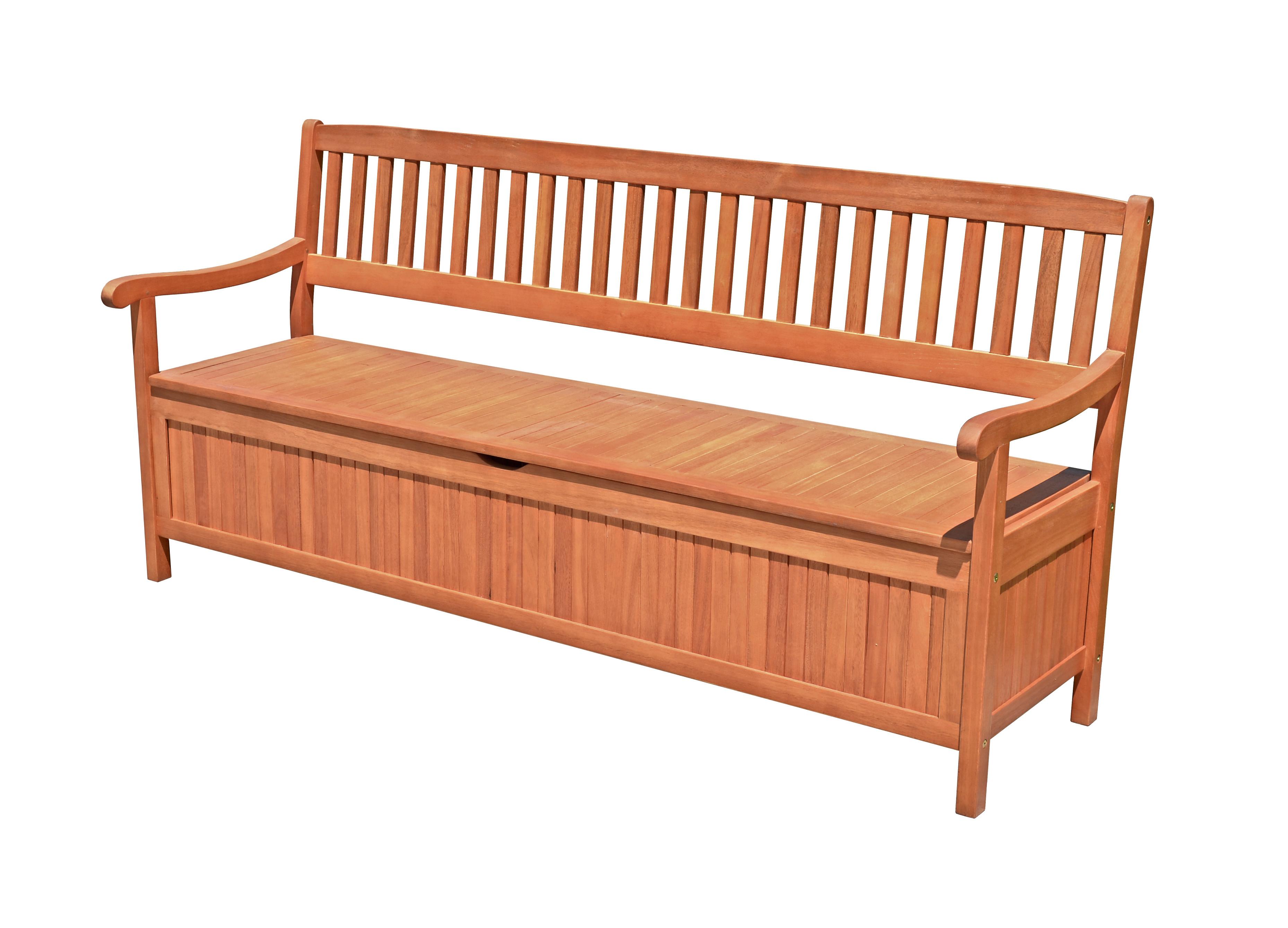 Gartenbank Holz Houston 4-Sitzer - Eukalyptusholzfarben/Braun, MODERN, Holz (17/90/59cm) - Gardenson