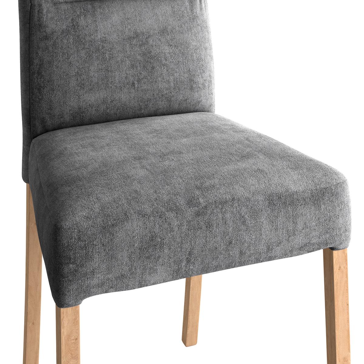 Vierfußstuhl Emma Ii Webstoff Schwarz, B: 43 Cm - Eichefarben/Schwarz, KONVENTIONELL, Holz/Textil (43/91/58cm)
