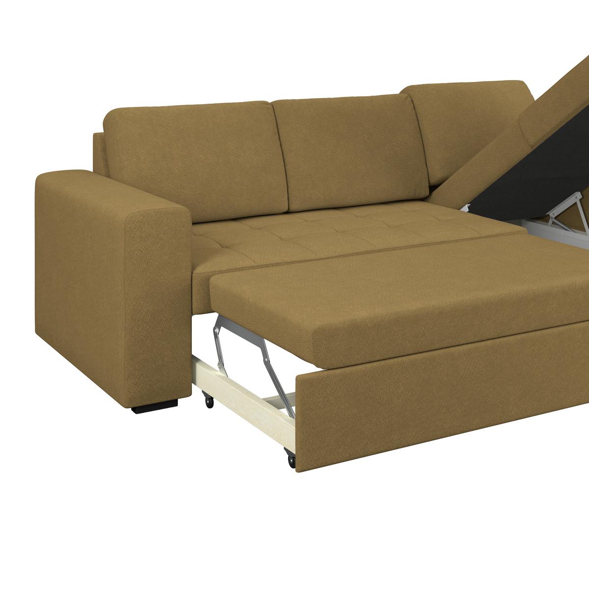 Ecksofa Jan Olivgrün S: 247x155 Cm - Olivgrün, Trend, Textil (247/155cm)