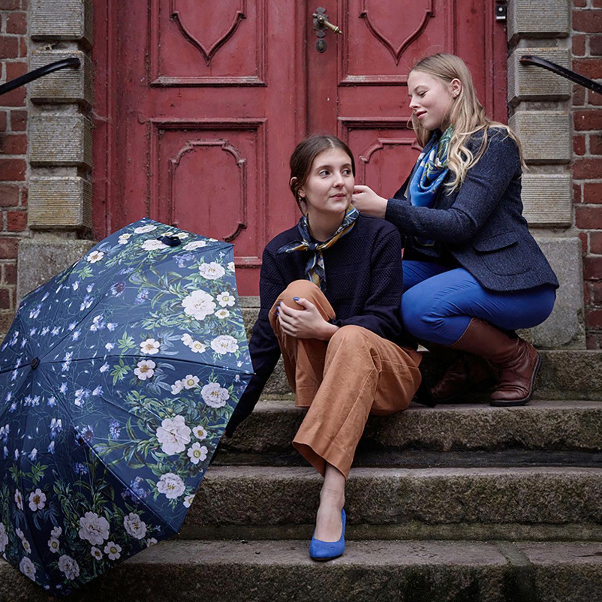 Regenschirm 5711612043631 - Blau/Multicolor, Basics, Holz/Textil