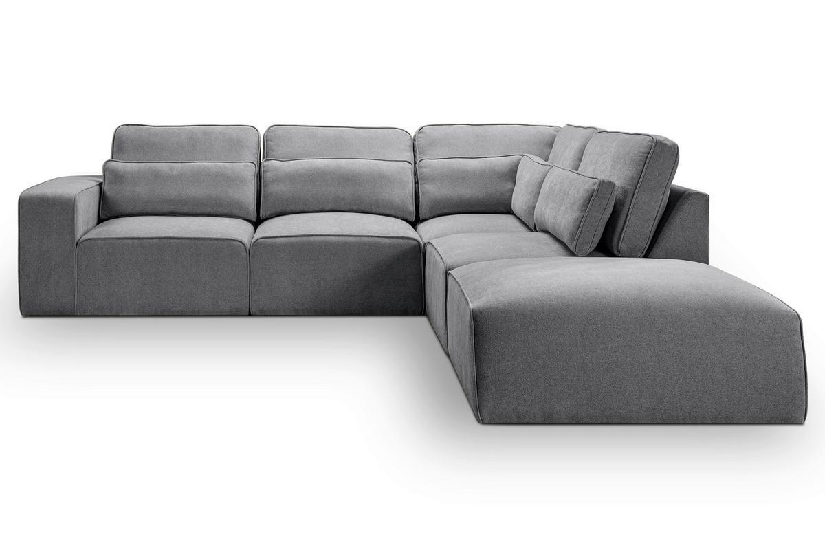 Ecksofa Lux Grau S: 305x281cm - Beige/Schwarz, Basics, Holz/Textil (305/281cm) - MID.YOU
