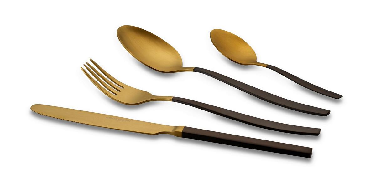Besteckset Besteck Set Positano 20tlg - Goldfarben, Basics, Metall - Echtwerk