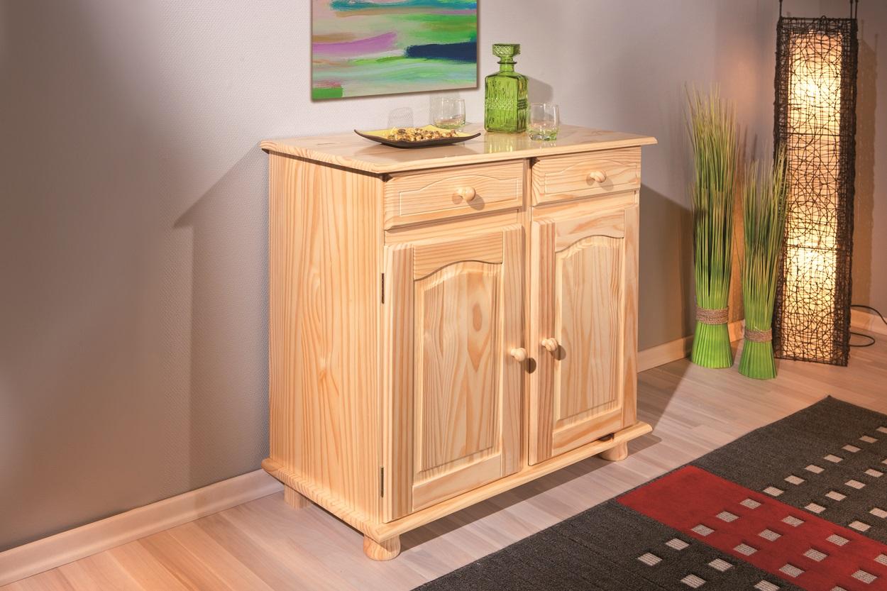 Kommode Echtholz Massiv B 88cm Prmina, Kiefer - Naturfarben, LIFESTYLE, Holz (88/87/43cm) - MID.YOU