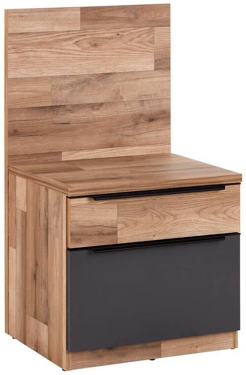 NOČNÍ STOLEK JAMES - barvy dubu/černá, Konvenční, kompozitní dřevo/plast (48/88,3/37,2cm) - James Wood