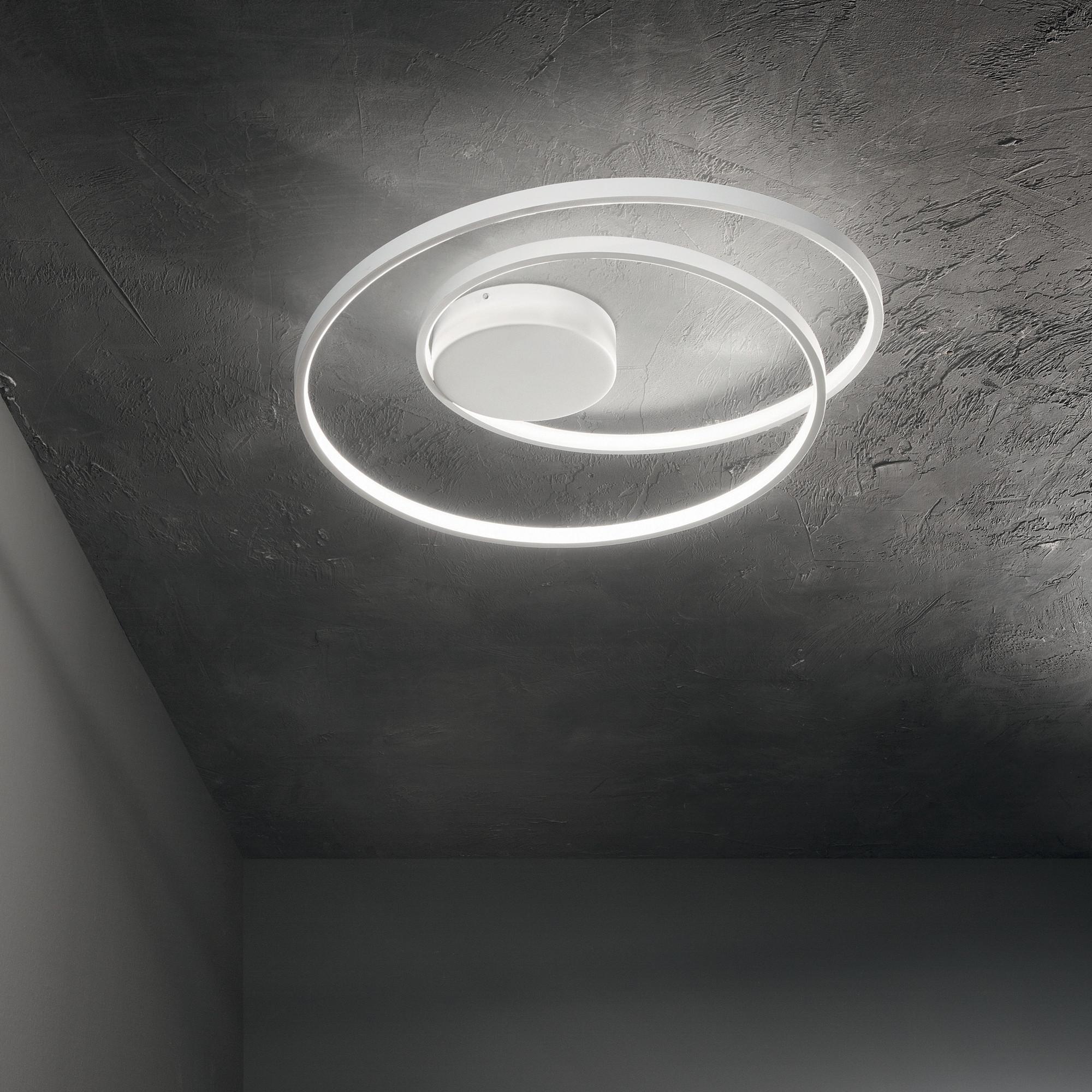 LED-Deckenleuchte Bianco Weiß D: 60 cm - Weiß, Design, Kunststoff/Metall (60/18cm) - Ideal Lux