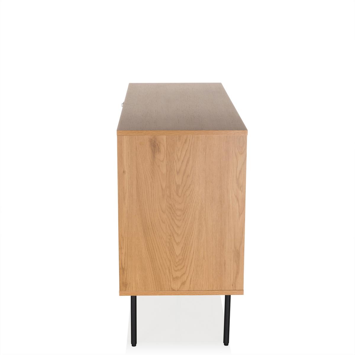 Linno S Sideboard Eichefarben B: 100 Cm - Eichefarben/Schwarz, MODERN, Holzwerkstoff (100/74/40cm) - MID.YOU