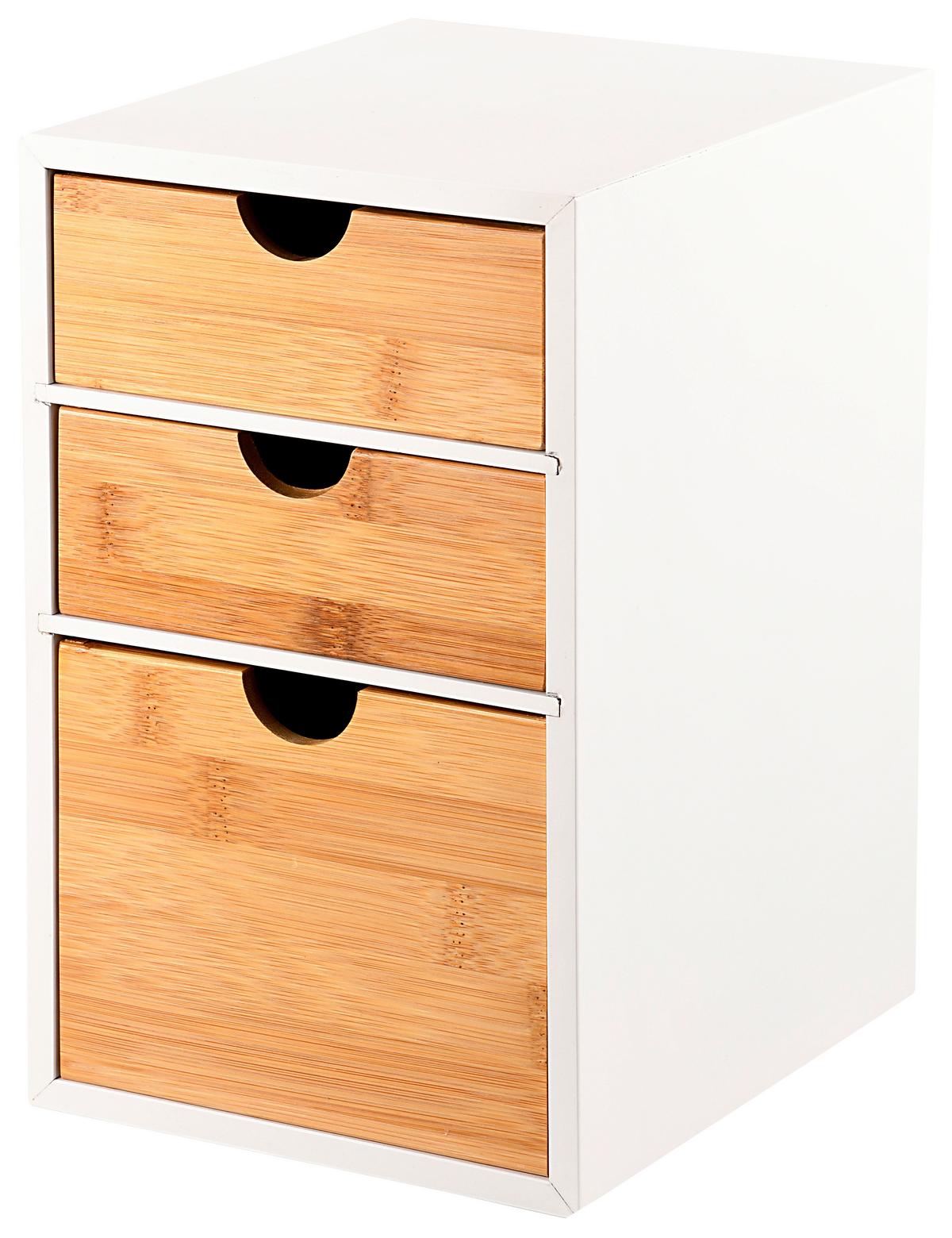 Schubladenbox Organizer - Hellbraun/Weiß, Basics, Holz/Holzwerkstoff (17,5/21,5/27,5cm) - Kesper