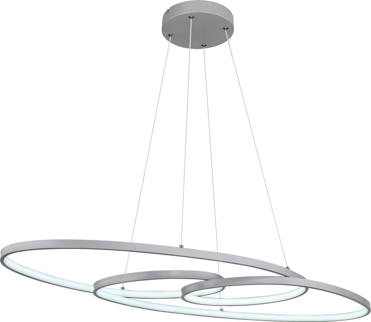 Led Függőlámpa Noha - ezüst/opál, Modern, műanyag/fém (100/36/120cm) - Luca Bessoni