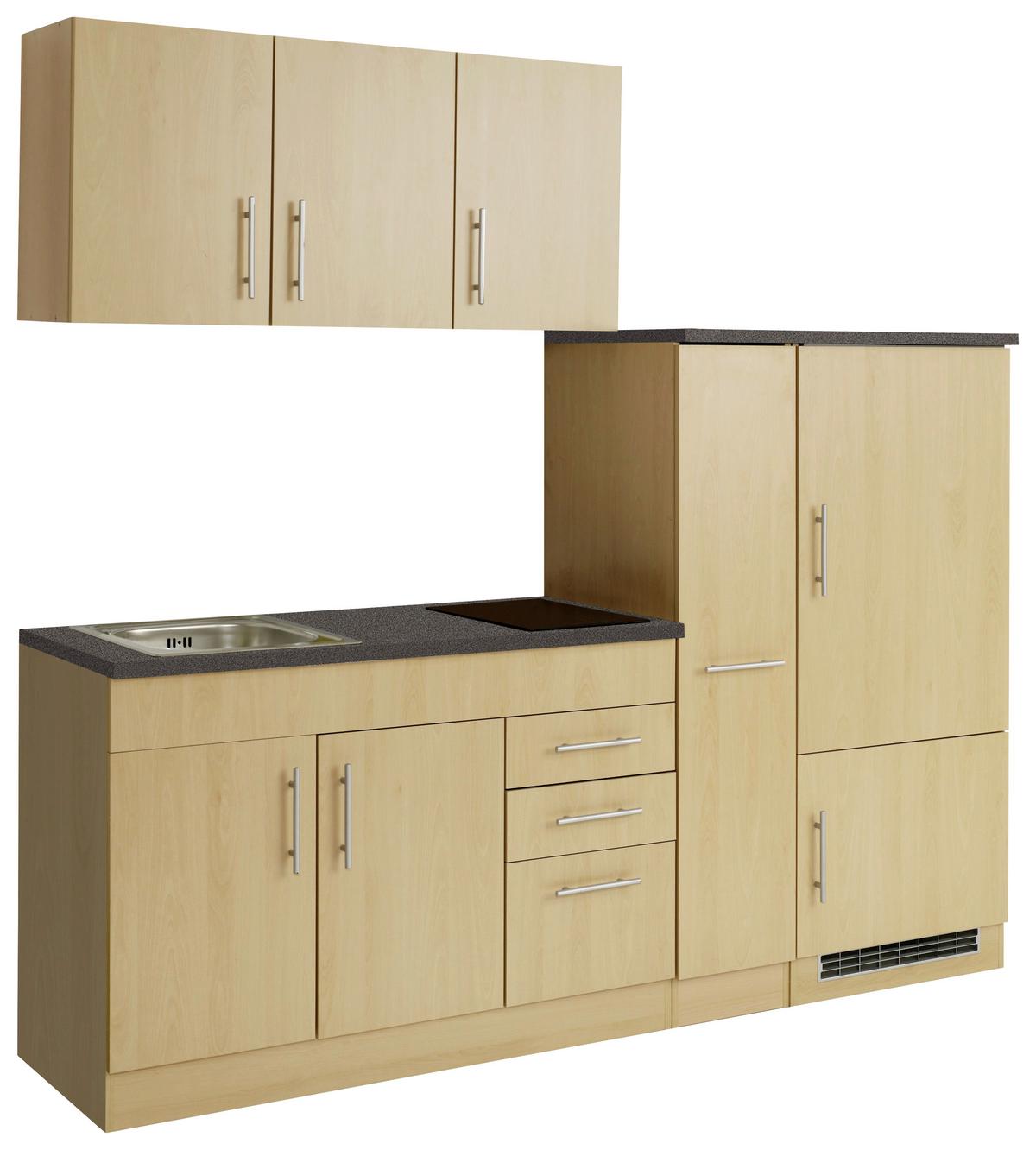 Küchenblock Toronto Buche Dekor B: 210 cm - Buchefarben/Graphitfarben, MODERN, Holzwerkstoff (210cm) - Held