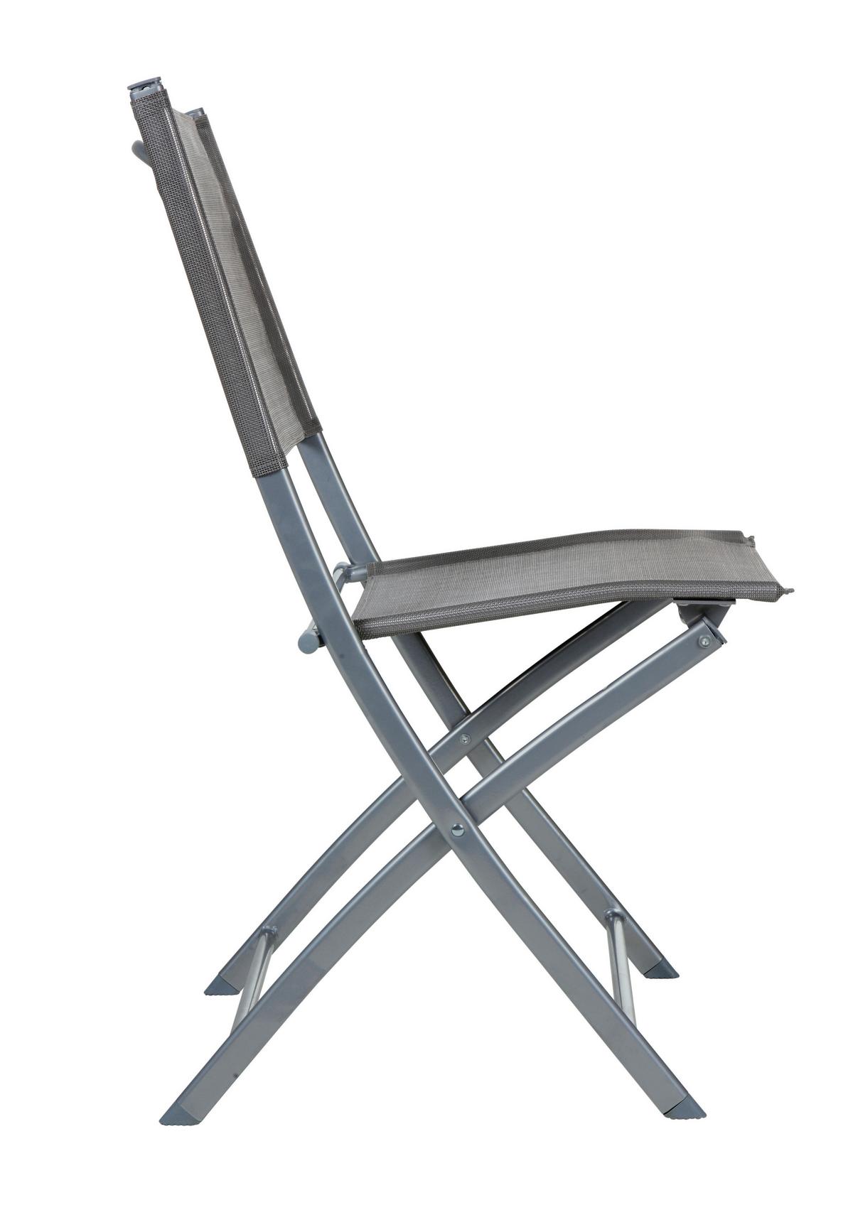 ZAHRADNÍ ŽIDLE RÜDIGER - světle šedá/antracitová, kov/textil (45/83/50cm) - Modern Living