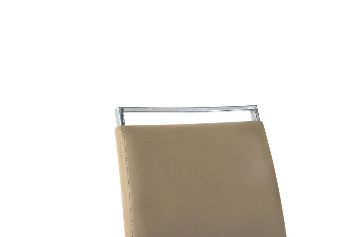 Stuhl-set Lederlook Taupe, B: 42cm - Taupe/Silberfarben, Design, Kunststoff/Textil (42/101/58cm) - Livetastic