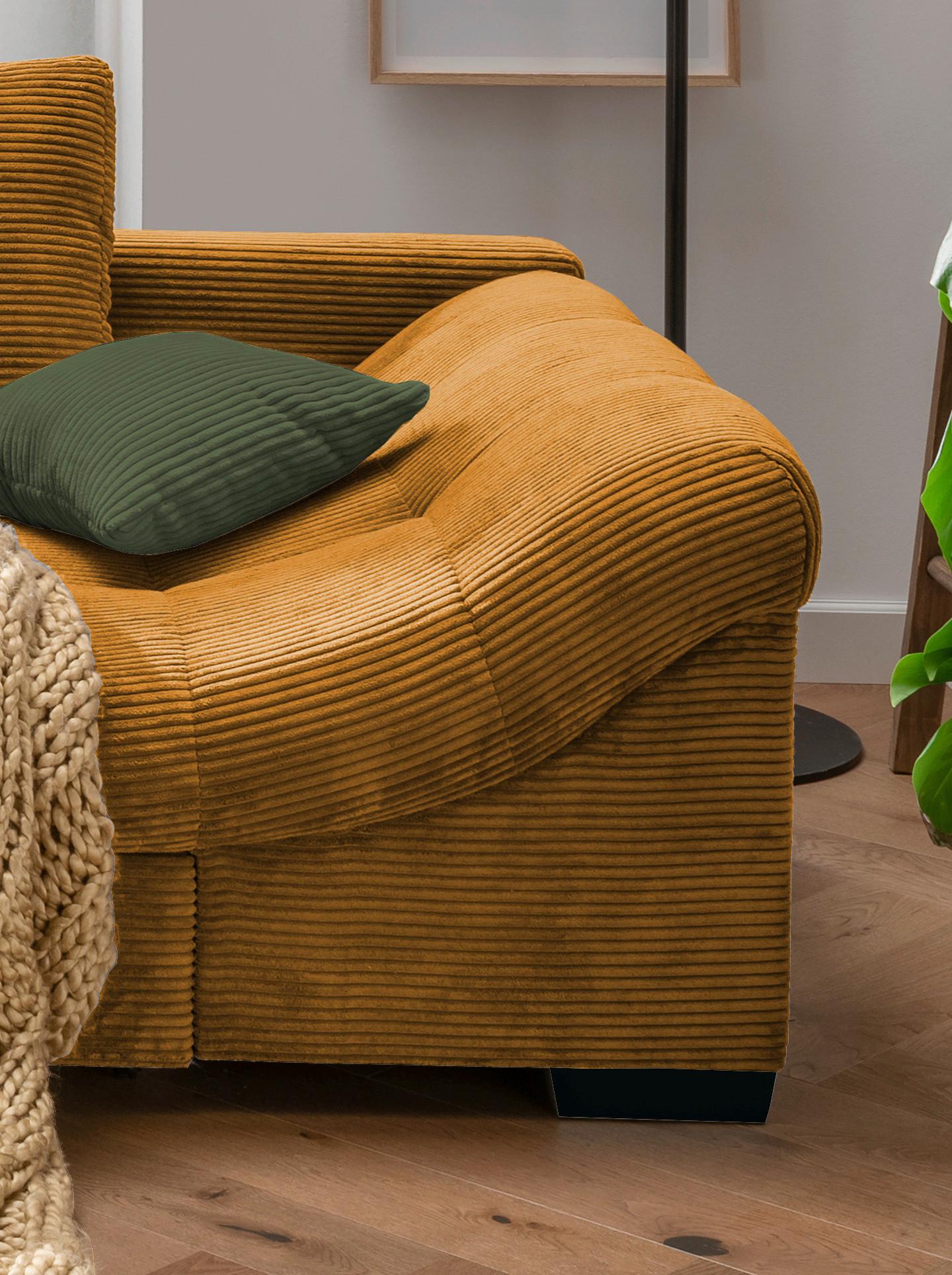 Rohová sedačka ALVITO, levá, koňakový manšestr - černá/tmavě zelená, Design, dřevo/textil (202/298cm) - MID.YOU