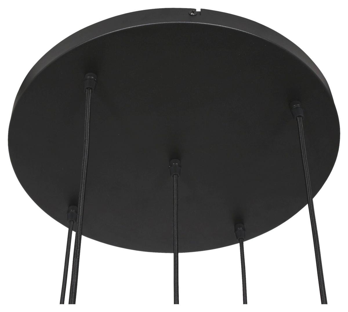 Deckenleuchte Bollique - Schwarz, Trend, Glas/Metall (60/115-373/60cm)