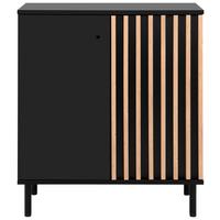 Kommode Monza 01d - Schwarz/Eiche Artisan, Design, Holzwerkstoff (80/90/40cm) - Livetastic