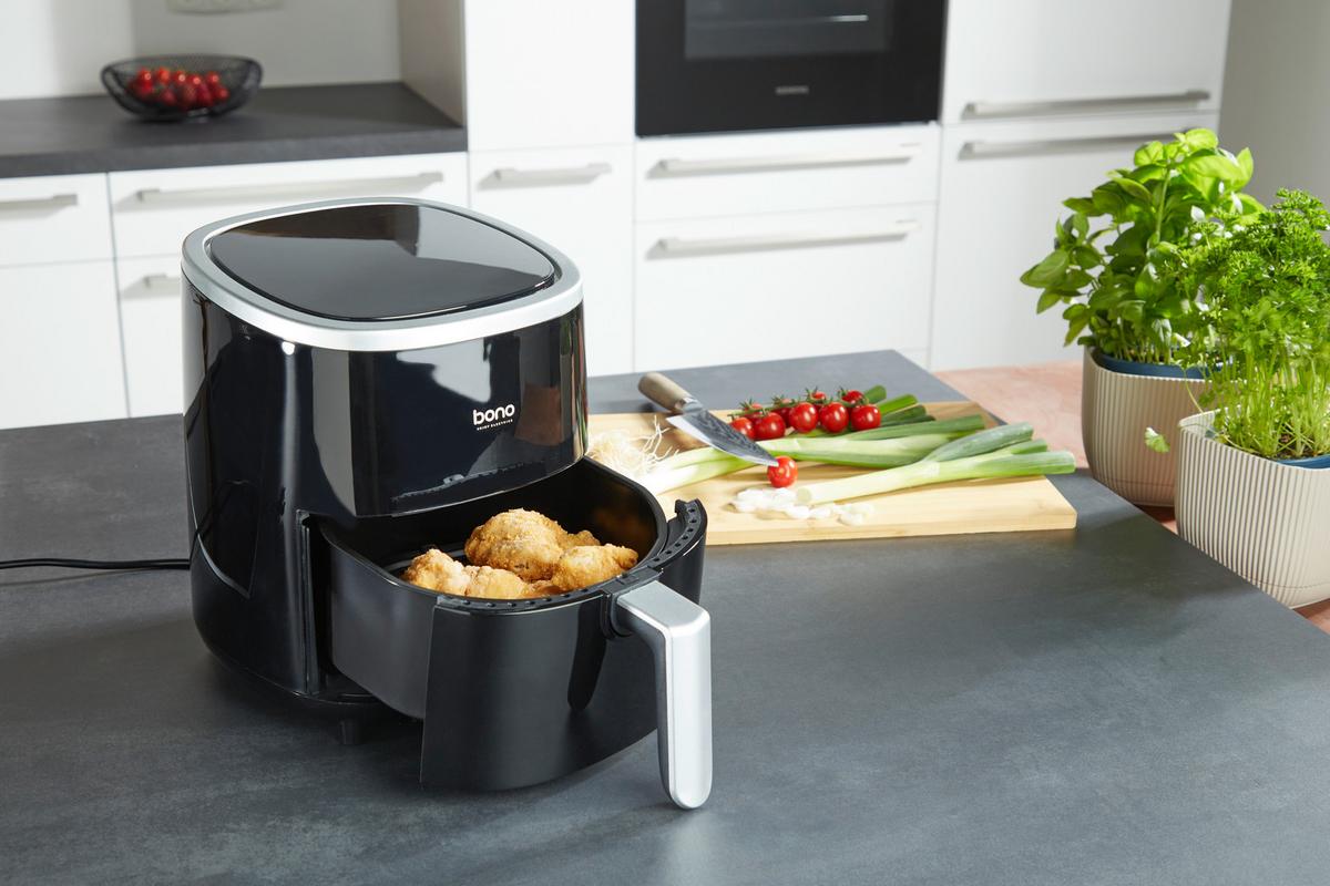 Heißluftfritteuse Julia 3,5 L Schwarz, Timer - Schwarz, MODERN, Kunststoff (32,2ml) - Bono
