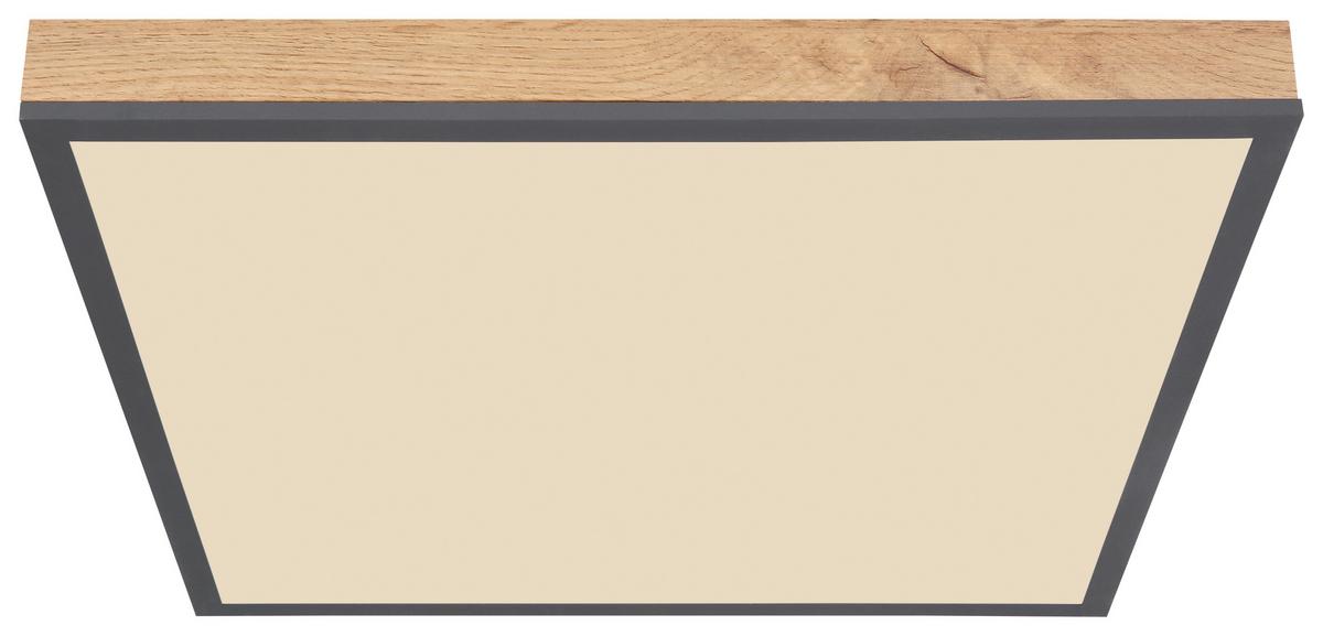 LED-Deckenleuchte Doro L: 45 cm mit Fernbedienung - Opal/Graphitfarben, Basics, Kunststoff/Metall (45/45/7,6cm) - Globo