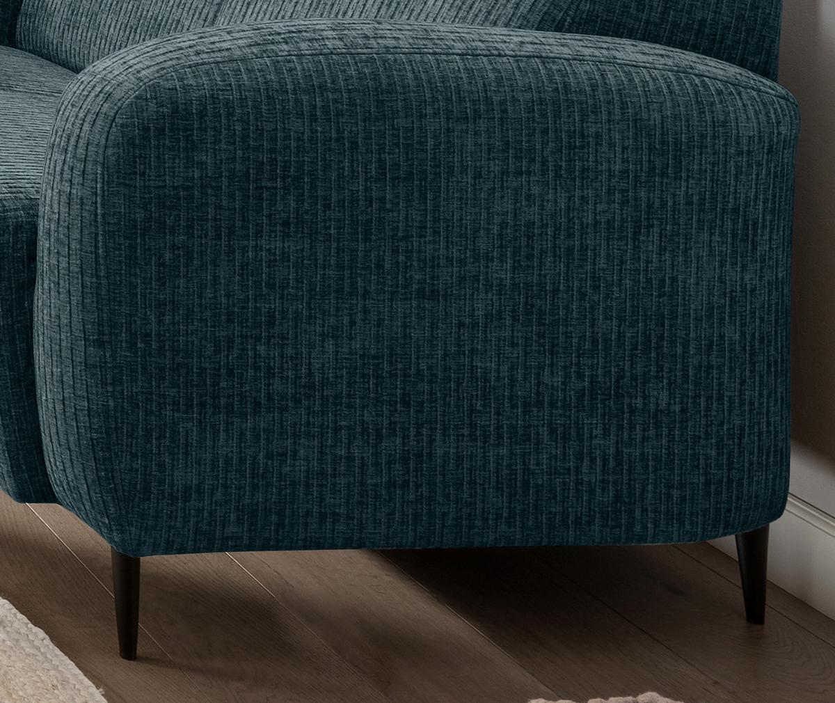 2-Sitzer-Sofa Marone Blau B: 140cm - Blau/Schwarz, MODERN, Textil (140/76/90cm) - Livetastic