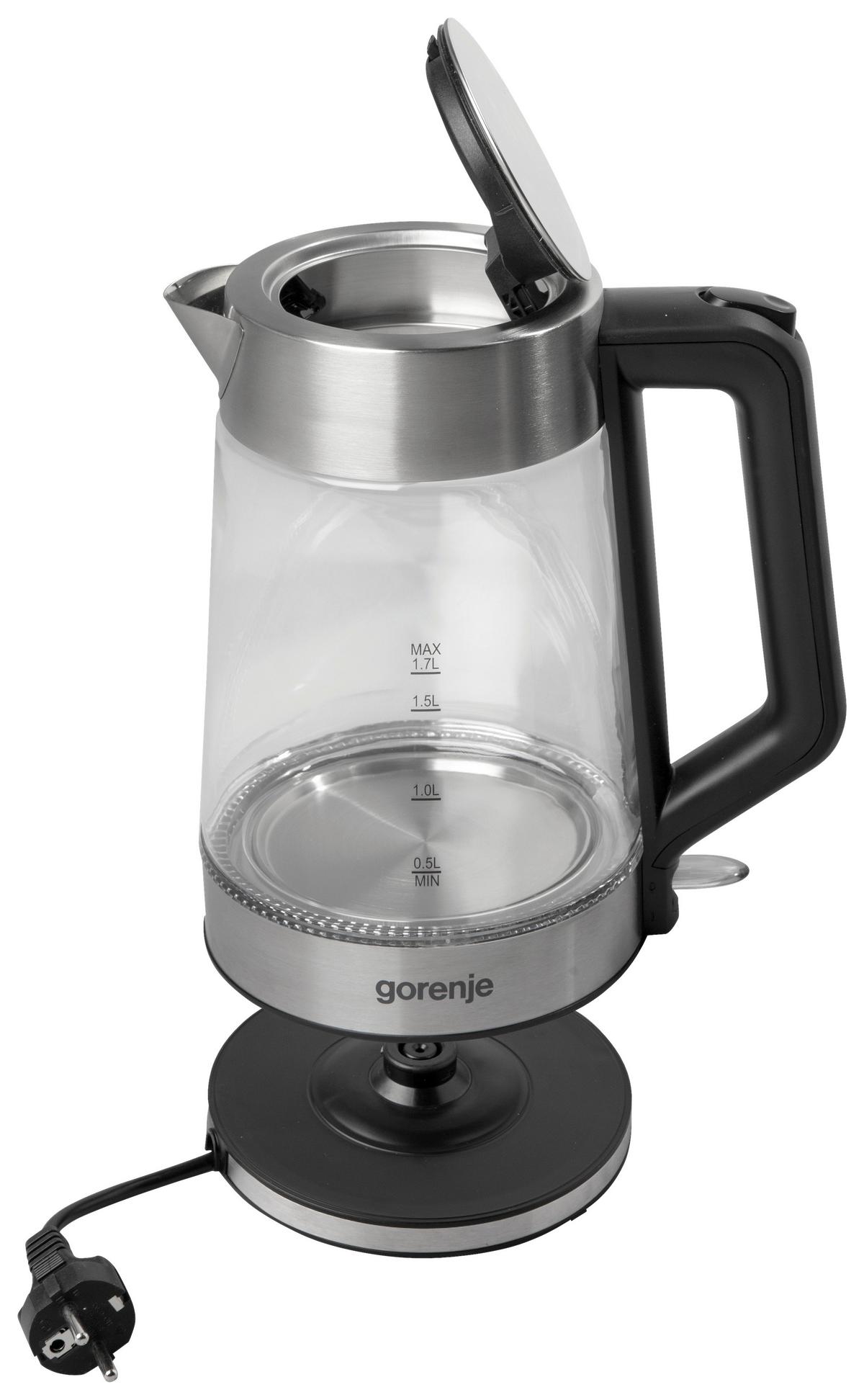 Wasserkocher K17ged - Silberfarben, Basics, Glas (23/27,6/21,4cm) - Gorenje