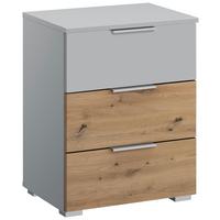 Nachtkästchen Hellgrau H: 62 cm Alabama Extra - Hellgrau/Alufarben, MODERN, Holzwerkstoff (47/62/42cm)