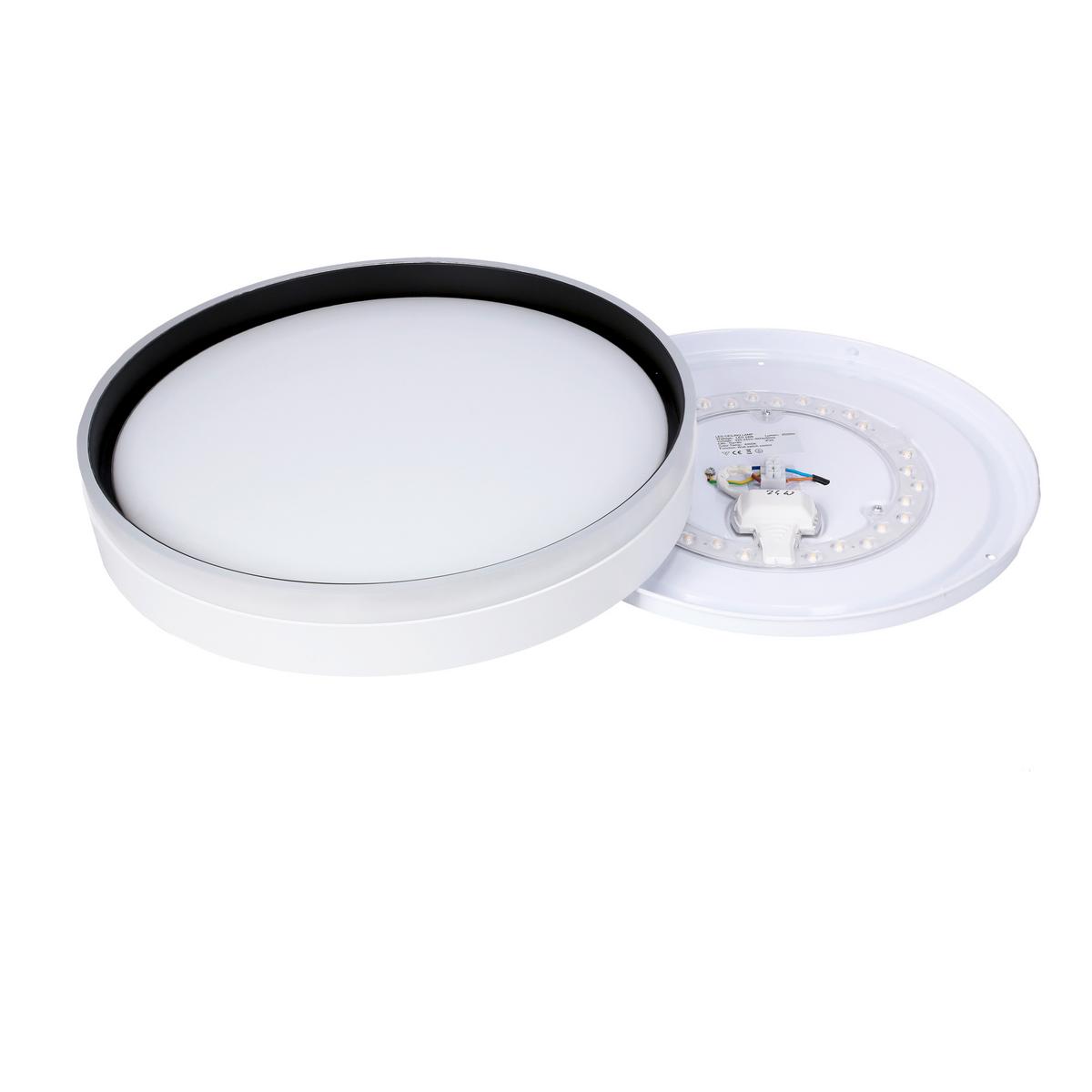 LED-Deckenleuchte 13-11305 Florida - Schwarz/Weiß, KONVENTIONELL, Kunststoff/Metall (40/40/7.5cm)