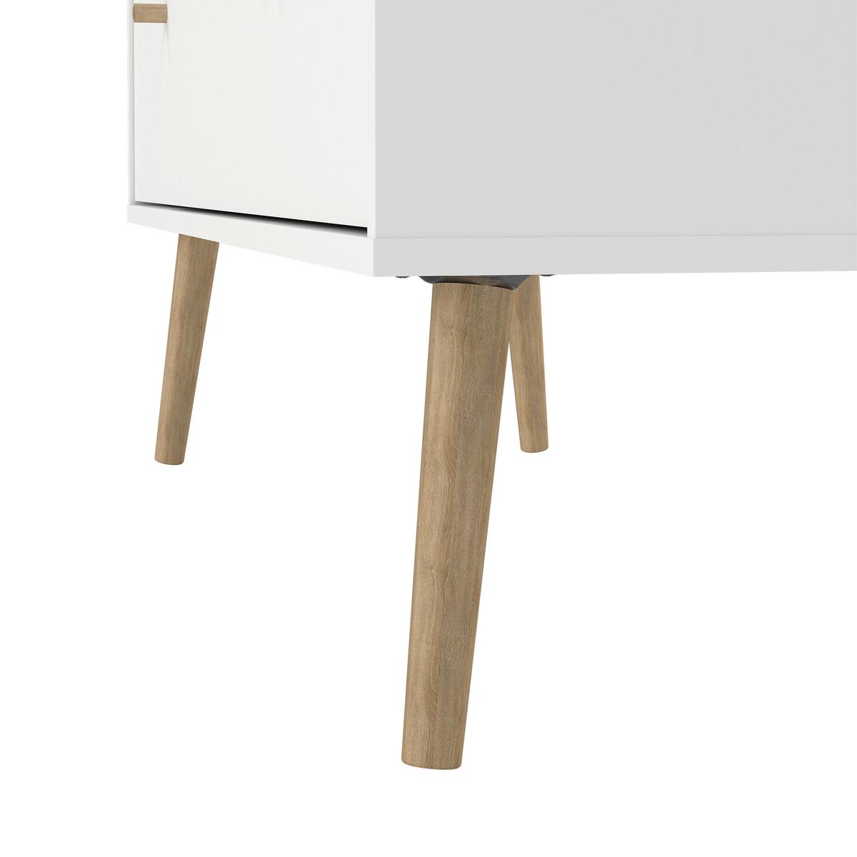 Kommode Bodo Weiß, B: 98,7 cm - Eichefarben/Weiß, Design, Holzwerkstoff (98,7/81,7/39,1cm) - Livetastic