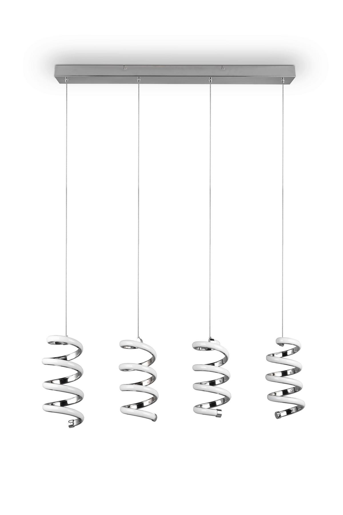 Hängeleuchte Laola H: 150 cm 4-Flammig - Chromfarben, MODERN, Metall (91,5/150/13,5cm)