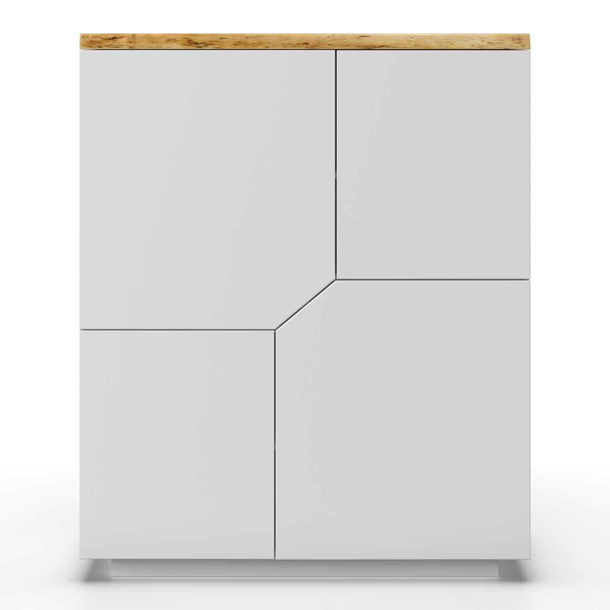 Komoda CARLOS - bílá/barvy dubu, Moderní, dřevo (100/122/42cm) - Modern Living