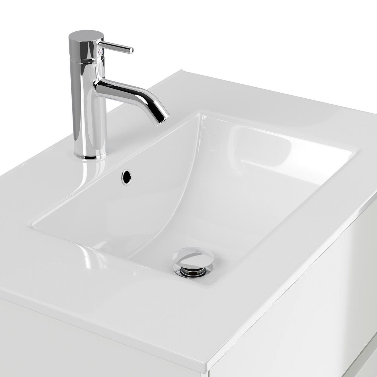 BADEZIMMER Limes, Weiß HG B: 70 cm - Weiß Hochglanz/Weiß, Basics, Keramik/Holzwerkstoff (70cm) - MID.YOU