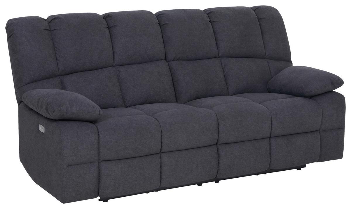 2,5-miestna pohovka BOLTON, sivá, el.relaxačná funkcia - sivá, Basics, kov/drevo (208/103,5/96,5cm)