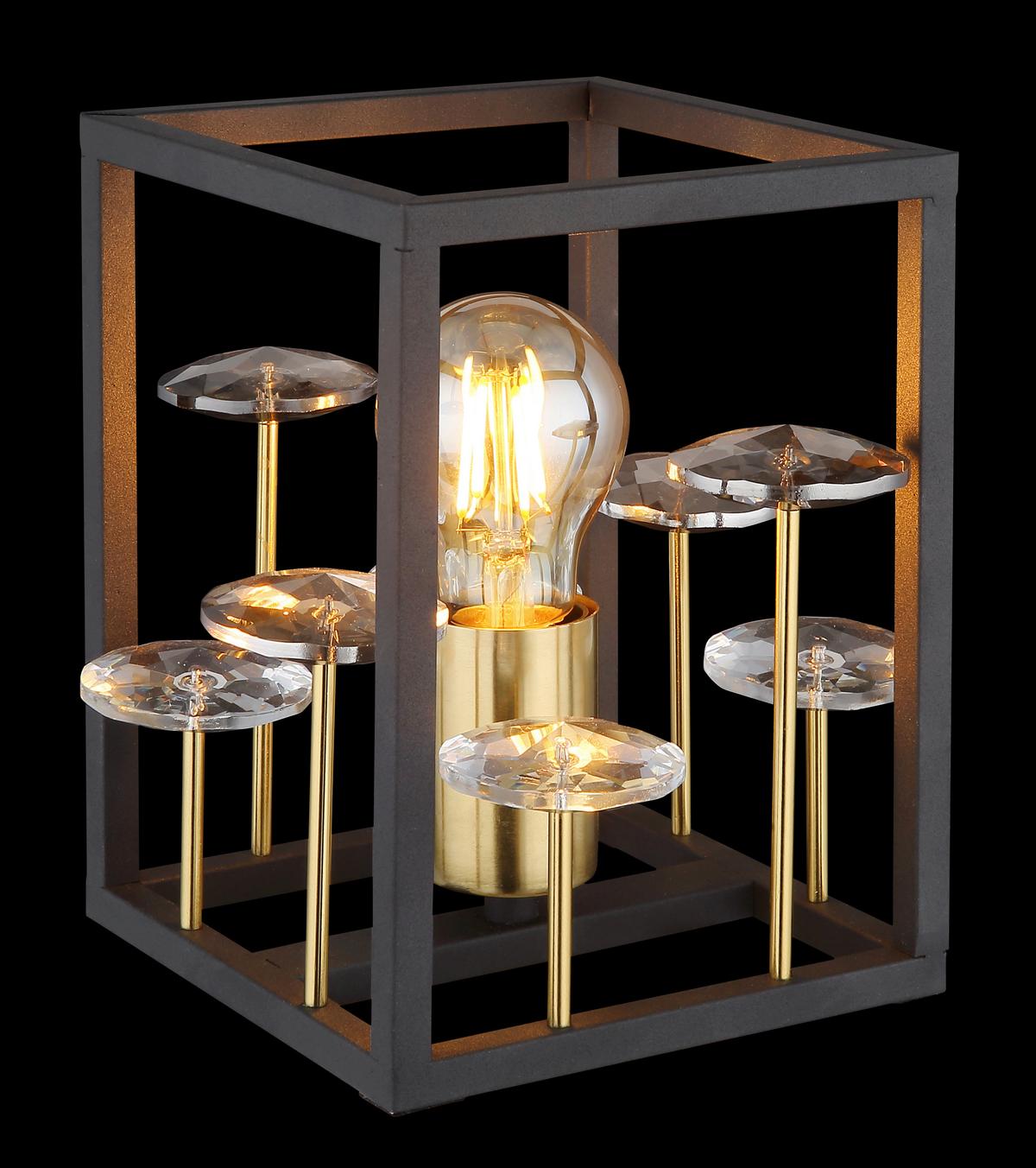Tischleuchte 15644t - Klar/Goldfarben, Basics, Glas/Kunststoff (15/15/20cm) - Globo