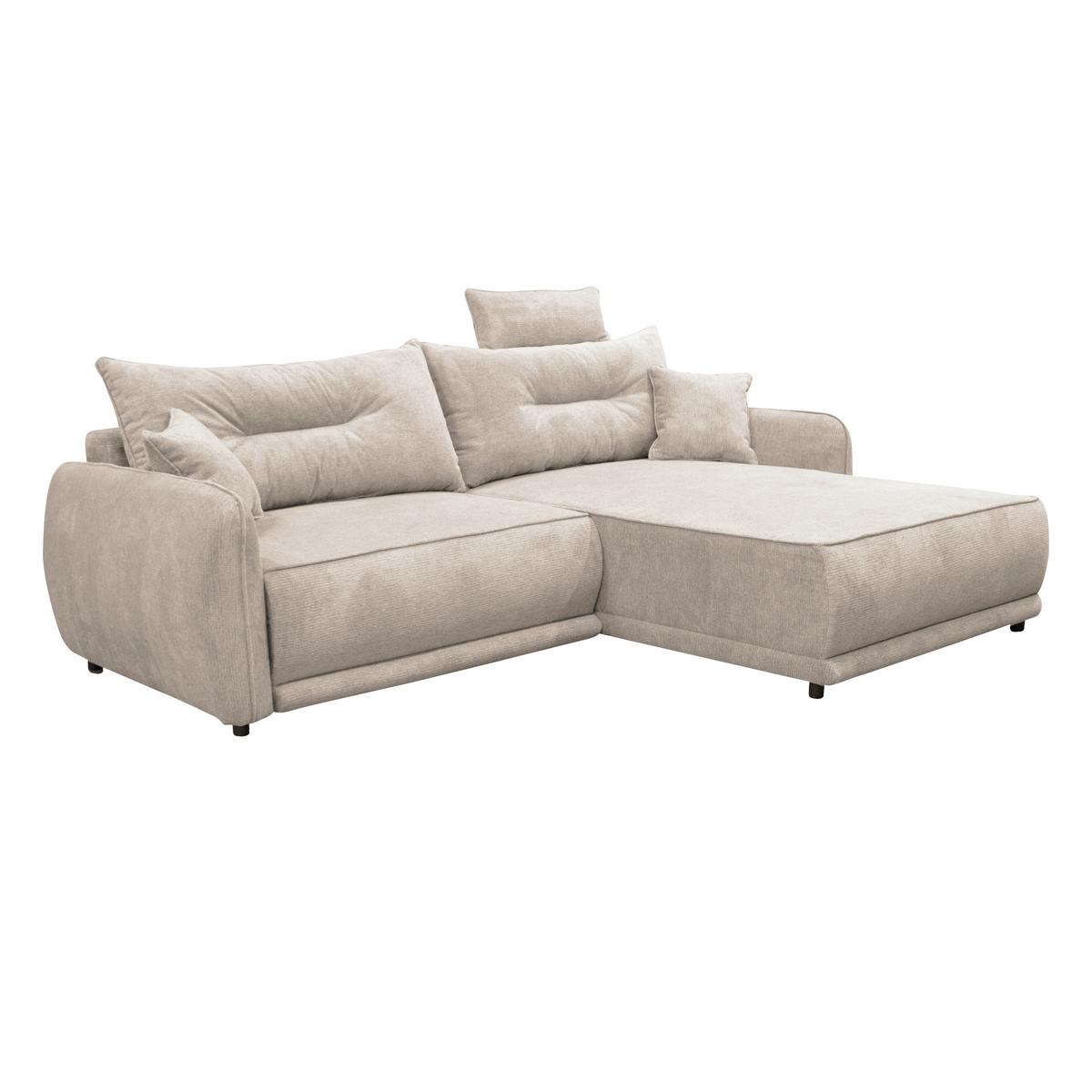 Ecksofa Fresh Beige 264x195 cm - Beige/Schwarz, Design, Textil (264/195cm) - MID.YOU