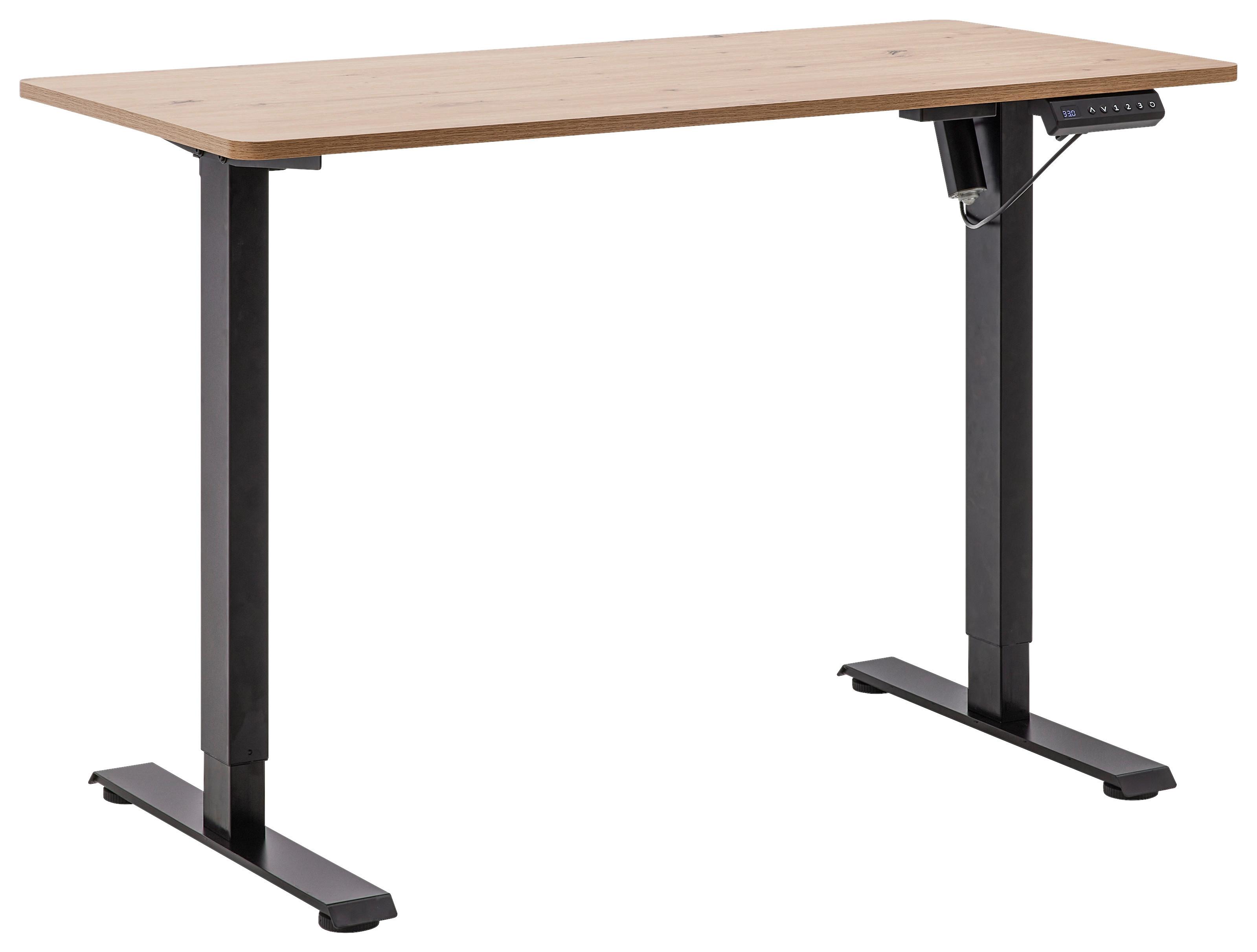Psaci stůl EMIL II - černá/dub artisan, Moderní, kov/kompozitní dřevo (120/72-118/60cm) - Mömax